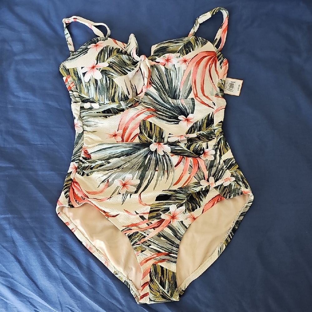 Kona Sol One Piece Tropical Swimsuit Size Medium